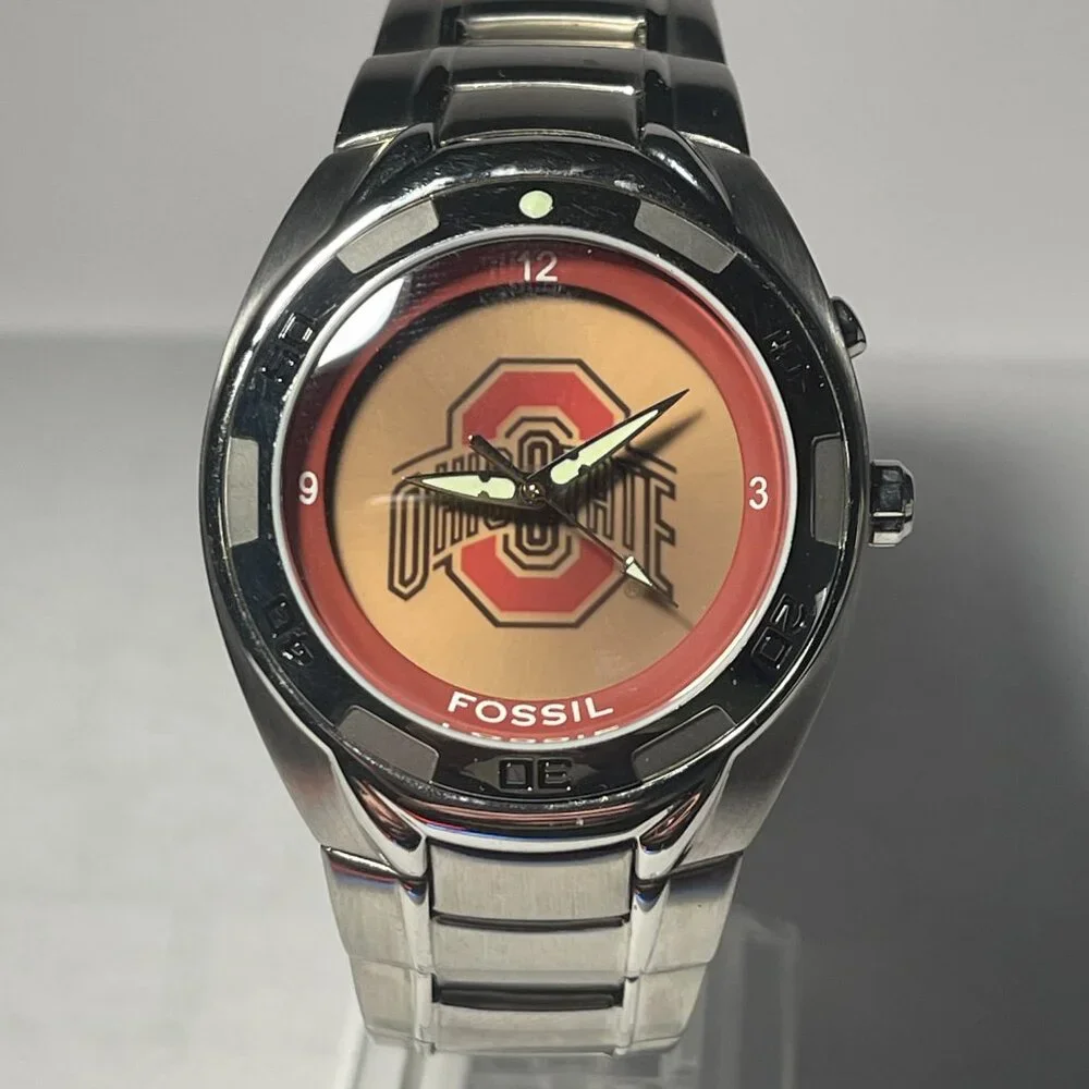 Ohio State Buckeyes NCAA Stainless-Steel Kaleido Watch by Fossil NEW